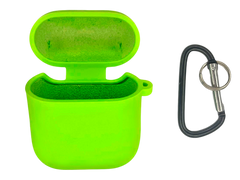 Чохол for AirPods 1/2 силіконовий neon green з мікрофіброю