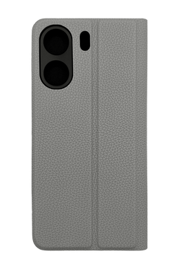 Чехол книжка FIBRA (рельеф) для Xiaomi Redmi 13C 4G grey Full Camera