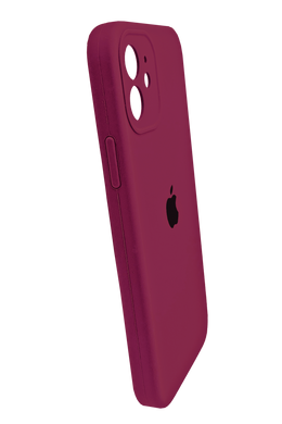 Силіконовий чохол Full Cover для iPhone 12 rose red Full Camera