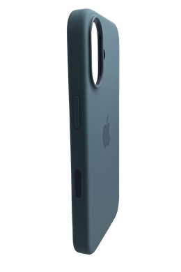 Силіконовий чохол with MagSafe для iPhone 17 anchor blue 1:1 Smart animation з кнопкою
