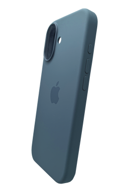 Силіконовий чохол with MagSafe для iPhone 17 anchor blue 1:1 Smart animation з кнопкою