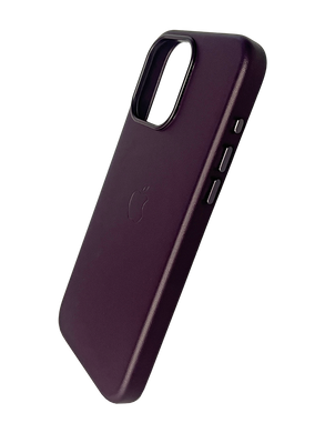 Чохол Leather with Magsafe для iPhone 15 Pro Max dark cherry