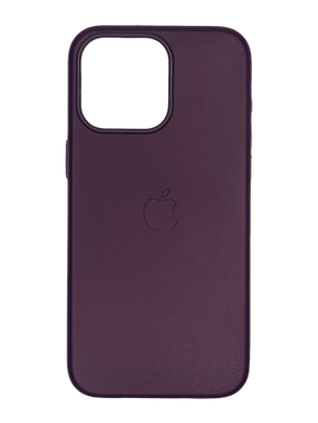 Чохол Leather with Magsafe для iPhone 15 Pro Max dark cherry