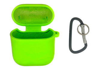 Чохол for AirPods 1/2 силіконовий neon green з мікрофіброю