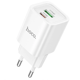 Мережевий зарядний пристрій Hoco C149A 1USB/1USB-C PD/QC 30W white