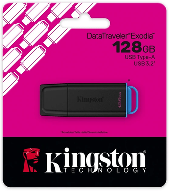 USB флеш накопичувач Kingston DT Exodia 128GB Black/Blue USB 3.2 (DTXG2/128GB)