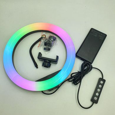 Кольцевая светодиодная Led лампа для селфи MJ33 33 см с зажимом для телефона 6 colors