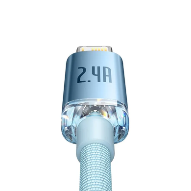 USB кабель Baseus Crystal Shine Series Lightning 2.4A/2m CAJY001203 light blue