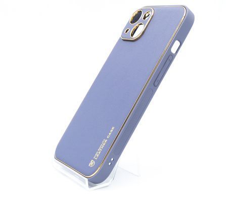 Чохол шкіра Xshield для iPhone 14 lavander gray