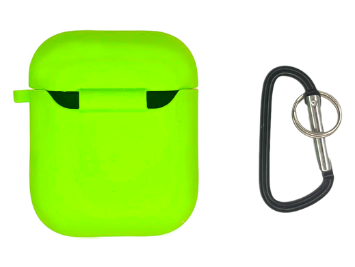 Чохол for AirPods 1/2 силіконовий neon green з мікрофіброю