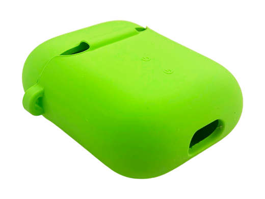 Чохол for AirPods 1/2 силіконовий neon green з мікрофіброю