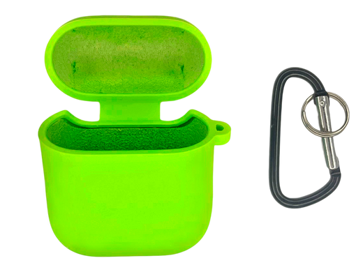 Чохол for AirPods 1/2 силіконовий neon green з мікрофіброю