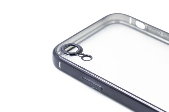 Силиконовый чехол Сlear для iPhone XR black Full Camera с глянцевой окантовкой