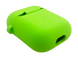 Чохол for AirPods 1/2 силіконовий neon green з мікрофіброю