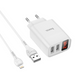 Сетевое Зарядное Устройство Hoco C86A 2USB/2.4A + USB+ Lightning white