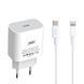 Сетевое зарядное устройство XO L40 PD FC 18W Type-C to Lightning 1m white