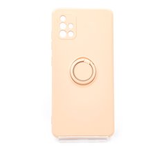 Чохол (TPU) Candy Ring для Samsung A51 pink Full Camera