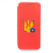 Чохол книжка Original шкіра MyPrint для Samsung A03 Core red (Синій мак)