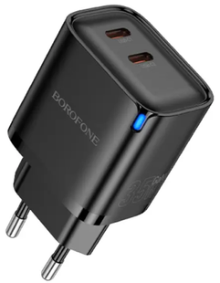 Сетевое Зарядное Устройство Borofone BA85A 2USB-C PD/QC 35W black