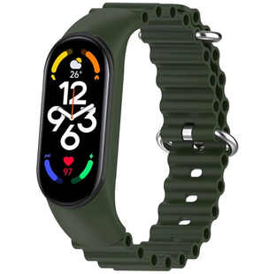Ремешок Silicone Ocean band для Xiaomi Mi Band 3/4/5/6/7 dark olive