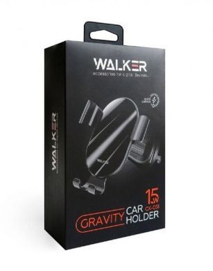 Автодержатель Walker CX-051 Gravity 15W в вент,решетку с беспроводной зарядкой black