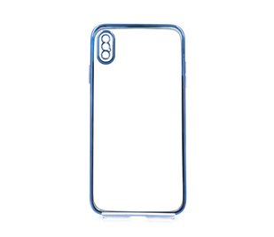 Силіконовий чохол Сlear для iPhone XS Max blue Full Camera з глянсовою окантовкою