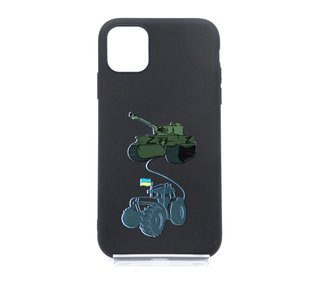 Силіконовий чохол Soft Feel MyPrint для iPhone 11 Трактор з танком, black