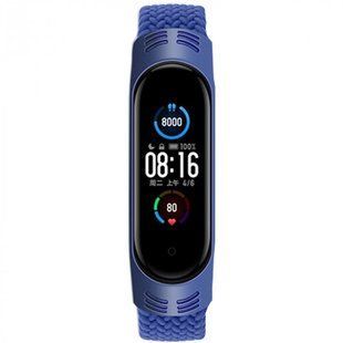 Ремінець тканевий Braided Solo Loop для Xiaomi Mi Band 3/4/5/6 (S) blue