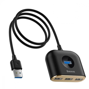 USB HUB Baseus Square Round USB to USB 3.0+3USB 2.0 1m black