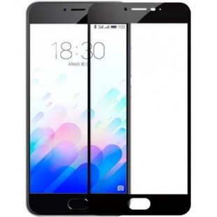 Защитное 2.5D стекло Glass Люкс для Meizu M5 Note Black 0.3mm