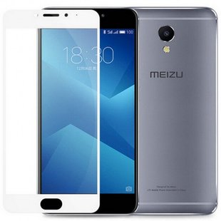 Защитное 2.5D стекло Люкс Full Glue для Meizu M5 Note White 0.3mm