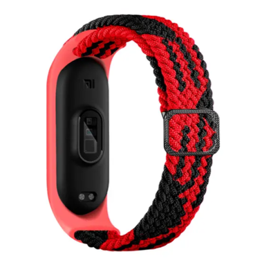 Ремешок для Xiaomi MI Band 3/4/5/6/7 red/black elastic adjustment