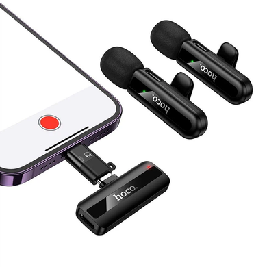 Мікрофон HOCO L20A Fair dual-mic wireless microphon ( iP/Type-C) black