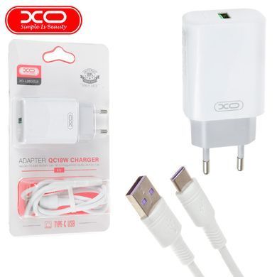 Мережевий зарядний пристрій XO L85D QC3.0 (1USB/18W) +USB-MicroUSB white