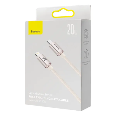 USB кабель Baseus Crystal Shine Series Type-C to Lightning 20W 1.2m (CAJY001304) pink