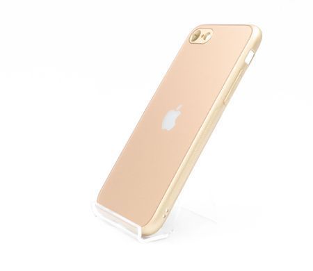 TPU+Glass чехол Matte Candy для Apple iPhone 7/8/SE 2020 Full camera gold