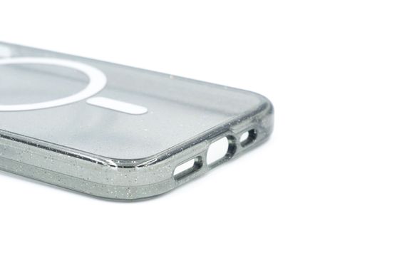 Чохол TPU Galaxy Sparkle MagSafe для iPhone 13/14 black+glitter