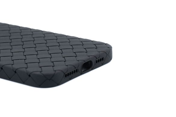 Силіконовий чохол Weaving case для iPhone 14 Plus black (плетінка)