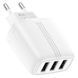 Мереживий зарядний пристрій Hoco N15 17W 3USB 2.4A white