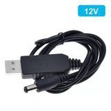 Кабель живлення для роутера/модема USB-DC 12V GEN 2 (з перетворювачем) black