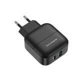 Мережевий зарядний пристрій Borofone BA46A Premium PD+QC3.0 1USB/3A TYPE-C to Lightning (EU) black