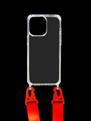 Чехол WAVE Clear with Strap для iPhone 15 Pro Max clear/red