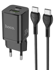 Сетевое зарядное устройство Hoco N13 Bright PD30W+QC3.0 Type-C to Type-C black