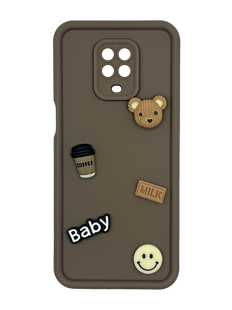 Чехол Pretty Things для Xiaomi Redmi Note 9S/Note 9 Pro brown/bear Full Camera