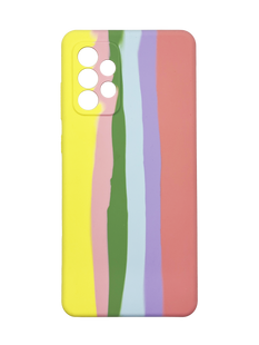 Силіконовий чохол Full Cover для Samsung A72 4G Rainbow №3 (yellow/pink) без logo