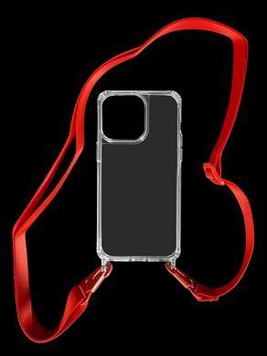 Чохол WAVE Clear with Strap для iPhone 14 Pro clear/red