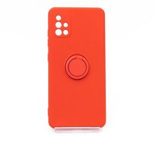 Чехол (TPU) Candy Ring для Samsung A51 red Full Camera