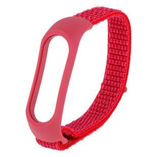 Ремінець Nylon для Xiaomi Mi Band 5/6 bordo