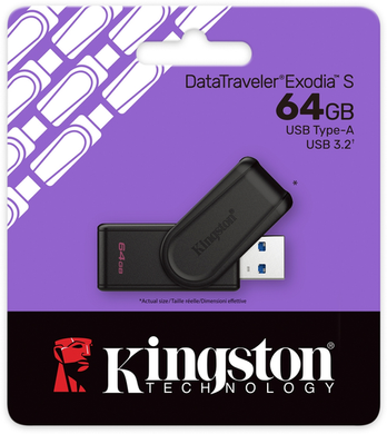 USB флеш накопитель Kingston DataTraveler Exodia S 64GB Черный + черный U