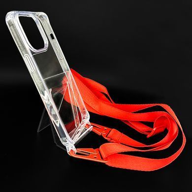 Чохол WAVE Clear with Strap для iPhone 14 Pro clear/red